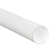 Unbranded 4" x 42" - White Mailing Tubes with Cap, 15/Case