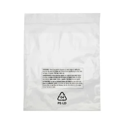 Discount Laddawn 16" x 24" Lip & Tape Reclosable Suffocation Warning Poly Bags, 1.5 Mil, Clear, 500/Carton (16240)