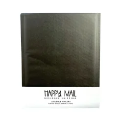Best Happy Mail 8.5" x 11" Self-Sealing Bubble Mailer, Black, Dozen (245156)