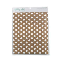 Best Happy Mail 8.5" x 11" Self-Sealing Padded Bubble Mailer, White/Brown, 3/Pack (246455)