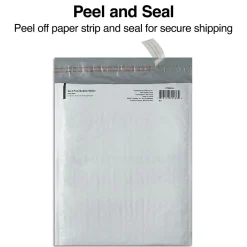 New Staples 11 x 8.5 Self-Sealing Poly Mailer, White (ST56534)