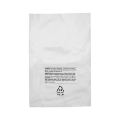 Outlet Laddawn 18" x 30" Suffocation Warning Layflat Poly Bags, 2 Mil, Clear, 500/Carton (16140)