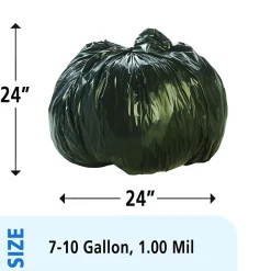 Envision 7-10 Gallon Industrial Trash Bag, 24" x 24", Low Density, 1 mil, Brown/Black, 250 Bags/Box (TRC2424)<AbilityOne Best