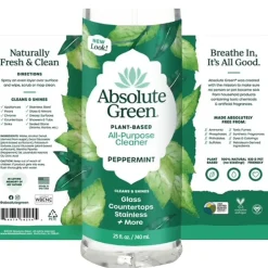 Natural All-Purpose Cleaner, Peppermint Scent, 25 Fl Oz., 6/Carton (AG14-ST-6)<Absolute Green Clearance