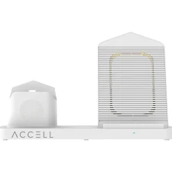 3-in-1 Fast-Wireless Wireless Charging Station for iPhone, Android, Apple Watch and AirPods, White (D233B-001F)<Accell Outlet