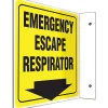Accuform Emergency Escape Respirator Projection Sign, Black/Yellow, 8"H x 8"W (PSP478)