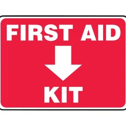 Accuform Safety Sign, FIRST AID KIT, 7" x 10", Aluminum (MFSD506VA)
