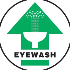 Accuform Slip-Gard EYEWASH Round Floor Sign, Black/Green/White, 8"Dia. (MFS1808)