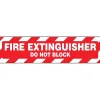 Accuform Slip-Gard FIRE EXTINGUISHER DO NOT BLOCK Border Floor Sign, White/Red, 6"H x 24"W (PSR273)