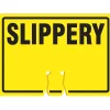Accuform Traffic Cone Top Warning Sign, SLIPPERY, 10" x 14", Plastic (FBC729)