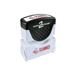 Stamps & Stamp Pads|Accu-Stamp 2 Pre-Inked Stamp, SCANNED, Red Ink (COS035605)