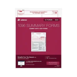 Tax Forms*Adams 2024 1096 Summary Tax Form, 10/Pack (STAX1096-24)