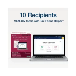 Tax Forms*Adams 2024 1099-DIV Tax Form with Access to Tax Forms Helper, 4-Part, 2-Up, Copy A, 1, B, 2, 10/Pack (STAX5DV-24)