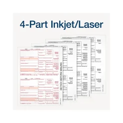 Tax Forms*Adams 2024 1099-INT Tax Form with Self-Seal Envelope, 4-Part, 2-Up, Copy A, 1, B, 2, 12/Pack