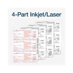 Tax Forms*Adams 2024 1099-NEC Tax Form with e-files and Access to Tax Forms Helper, 4-Part, 3-Up, Copy A, 1, B, 2, 24/Pack