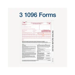 Tax Forms*Adams 2024 1099-NEC Tax Form with Self-Seal Envelope, 4-Part, 3-Up, Copy A, 1, B, 2, 12/Pack (STAX512NEC-24)