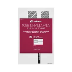 Outlet Adams 2024 Self-Seal Security-Tinted Double-Window 1099 Tax Envelope, 9" x 5-5/8", White, 25/Pack (STAX1-24)