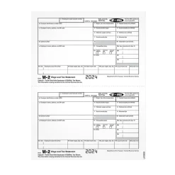 Tax Forms*Adams 2024 W-2 1-Part Copy B Laser/Inkject Tax Forms, 100/pack (LW2EEBQ)