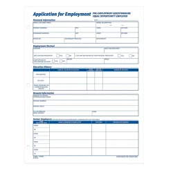 Hr Forms*Adams Employment Applications, 50/Pad, 2 Pads/Pack (ABF 9661)