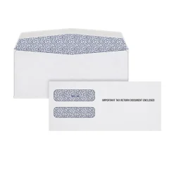 Best Adams Gummed W-2 Double Window Envelope, 3 7/8" x 8 1/4", White, 100/Pack (DW3ALT100)