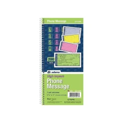 Notepads|Adams High Impact Phone Message Pad, 5.25" x 11", Wide Ruled, Blue/Yellow/Green/Pink, 50 Sheets/Pad (SC1153RB)