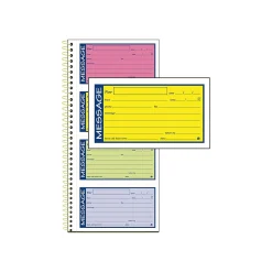 Notepads|Adams High Impact Phone Message Pad, 5.25" x 11", Wide Ruled, Blue/Yellow/Green/Pink, 50 Sheets/Pad (SC1153RB)