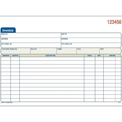 Business Forms*Adams 2-Part Carbonless Invoices, 5.5625" x 8.4375", 50 Sets/Book (DC5840)