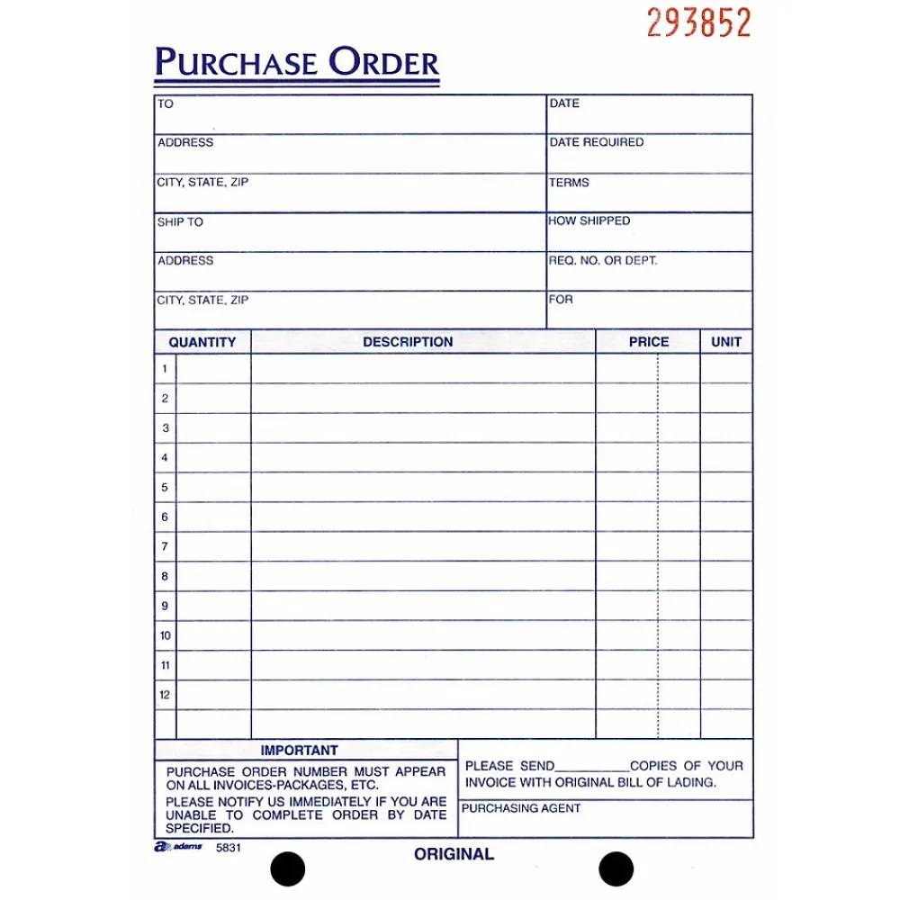 Business Forms*Adams 3-Part Carbonless Work Orders, 5 9/16" x 8 7/16", 50 Sets/Book (TC5831)