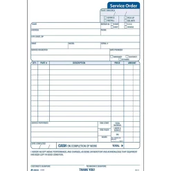 Business Forms*Adams 3-Part Carbonless Work Orders, 5-2/3" x 9", 250 Sets/Book (3-584)