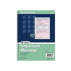 Notepads|Adams Phone Message Pad, 5.5" x 3.8", Ruled, Pink, 100 Sheets/Pad (SC1187D)