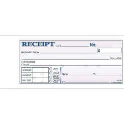 Accounting & Record Journals*Adams Receipt Book, 7.19"W x 2.75"L, White/Canary, 250 Sets/Pack (DC2701)