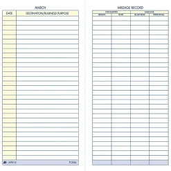 Business Forms*Adams Vehicle Mileage Records, 3 1/4" x 6 1/4", 36 Sets/Book (AFR10)