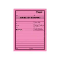 Notepads|Adams While You Were Out Memo Pads, 4.25" x 5.5", Assorted Colors, 50 Sheets/Pad, 6 Pads/Pack (9711NEON)
