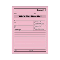 Notepads|Adams While You Were Out Message Pads, 4.25" x 5.5", Pink, 50 Sheets/Pad, 12 Pads/Pack (9711D)