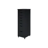 Storage Cabinets*Adeptus 40.28" Solid Pine Roll Cart with 8 Drawers, Matte Black (76171)