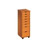 Storage Cabinets*Adeptus 40.28" Solid Pine Roll Cart with 8 Drawers, Medium Pine (76156)