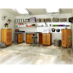 File Cabinets*Adeptus Drop Leaf 7-Drawer Vertical File Cabinet, Mobile, Specialty, Medium Pine, 15