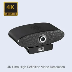Clearance Adesso CyberTrack C100 HD 3840 x 2160 Webcam, 8 Megapixel, Black (Cybertrack C100)