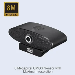 Clearance Adesso CyberTrack C100 HD 3840 x 2160 Webcam, 8 Megapixel, Black (Cybertrack C100)