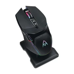 Clearance Adesso iMouse X50 Series Gaming Mouse with Charging Cradle, 2.4 GHz Frequency/33 ft Wireless Range, Left/Right Hand Use, Black