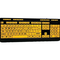 Best Adesso Luminous Wired Keyboard, Yellow/Black (AKB-132UY)