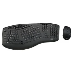 New Adesso Tru-Form Media Wireless Ergonomic Keyboard and Optical Mouse Combo, Black (WKB-1600CB)