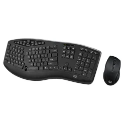 New Adesso Tru-Form Media Wireless Ergonomic Keyboard and Optical Mouse Combo, Black (WKB-1600CB)