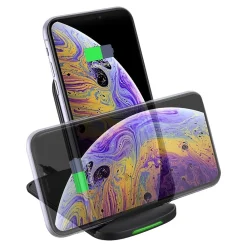 10W Max Qi-Certified 2-Coil Foldable Wireless Charging Stand for Qi Capable Devices, Black (AUH-1020)<Adesso Hot