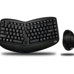 Outlet Adesso Wireless Mini Ergonomic Keyboard and Mouse Combo (WKB-1150CB)