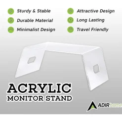 Online AdirHome Acrylic Laptop/Monitor Stand, Clear (516-CLR)