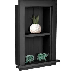 Shelving*AdirHome 1-Shelf Wood Bathroom Recessed Wall Shelf, 19