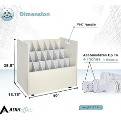 File Cabinets*AdirOffice 21-Slot Mobile Roll File, 28.5