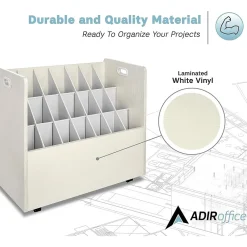 File Cabinets*AdirOffice 21-Slot Mobile Roll File, 28.5