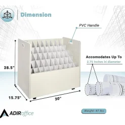 File Cabinets*AdirOffice 50-Slot Mobile Roll File, 28.5